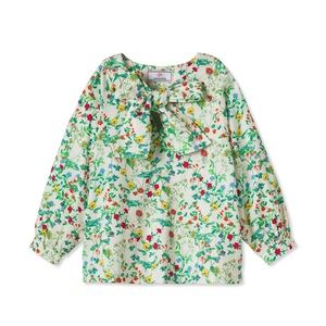 NWOT Classic Prep Childrenswear Becca Neck Tie Shirt in Fall Floral. Size 2T.